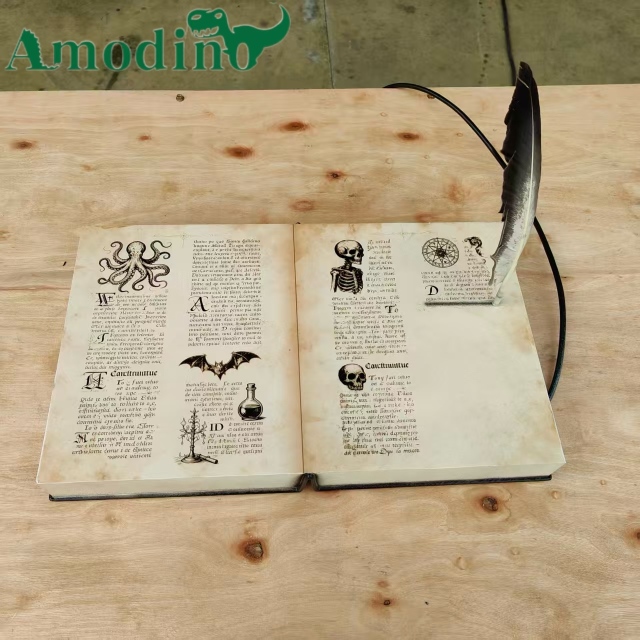 Atrezo Mágico de Pluma Flotante: Libro de Hechizos Interactivo con Cable