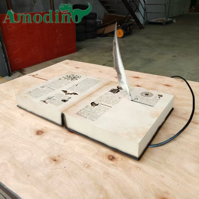 Atrezo Mágico de Pluma Flotante: Libro de Hechizos Interactivo con Cable