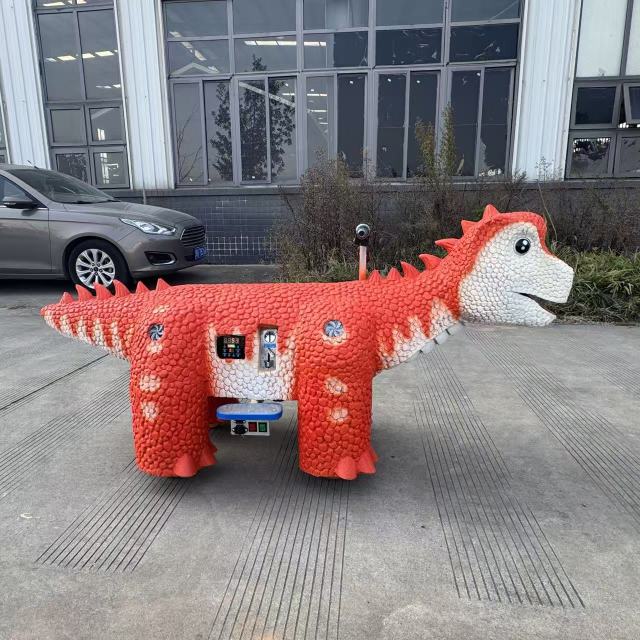 Montura de Dinosaurio de Dibujos Animados Roja Popular y Personalizable para Parques al Aire Libre