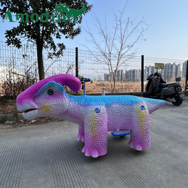 Montura de Dinosaurio con Degradado Arcoíris – Patinete por Monedas para Centros Comerciales Interiores