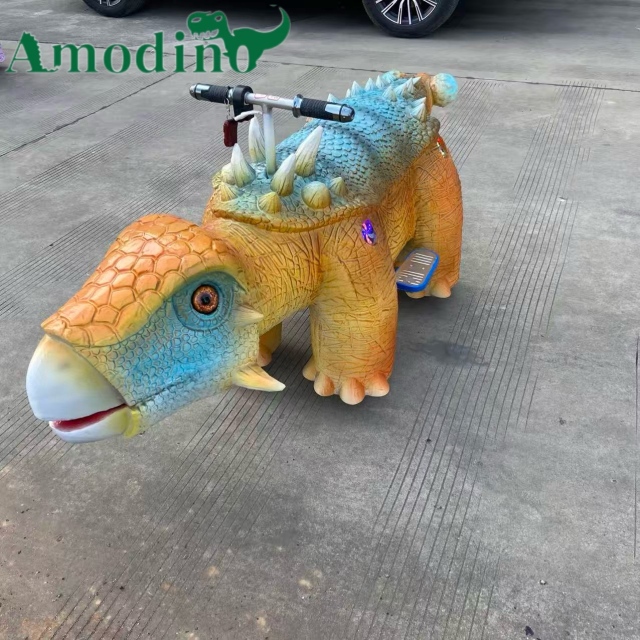 Atracción Popular: Montura de Anquilosaurio Colorido y Adorable de Operación con Monedas para Parques