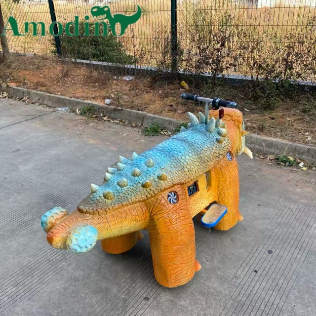 Atracción Popular: Montura de Anquilosaurio Colorido y Adorable de Operación con Monedas para Parques