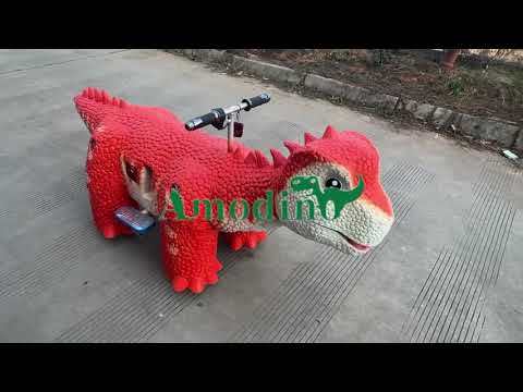 Montura de Dinosaurio de Dibujos Animados Roja Popular y Personalizable para Parques al Aire Libre