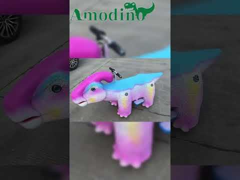 Montura de Dinosaurio con Degradado Arcoíris – Patinete por Monedas para Centros Comerciales Interiores