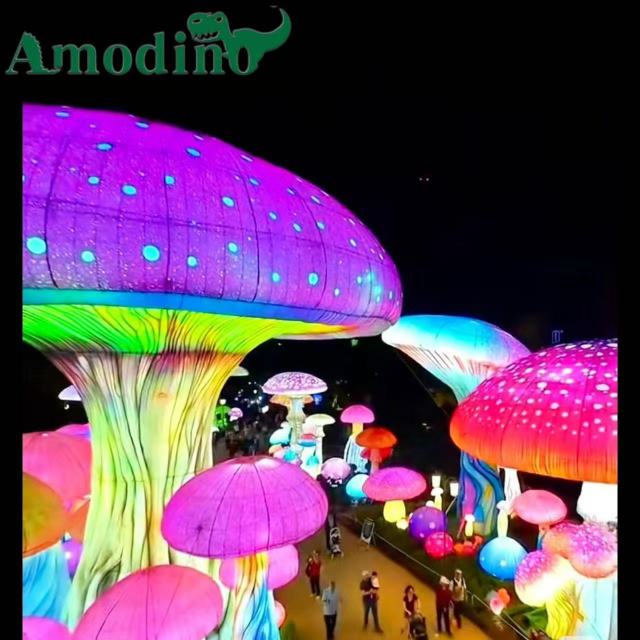 Giant Glowing Mushroom Lanterns – Enchanted Forest Theme Lights for Festivals & Events