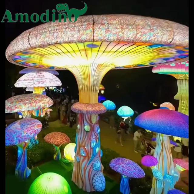 Giant Glowing Mushroom Lanterns – Enchanted Forest Theme Lights for Festivals & Events