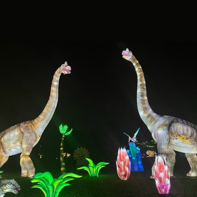 Prehistoric Dinosaur Lanterns – LED Illuminated Dino Displays for Light Festivals & Theme Parks