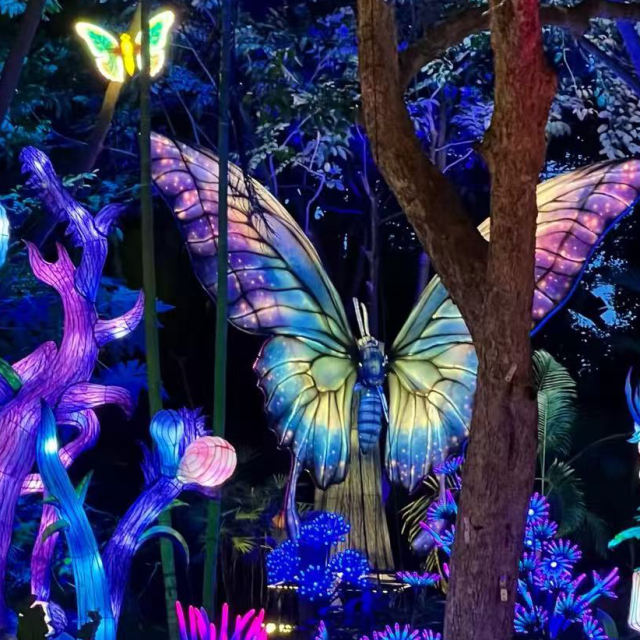 Custom Colorful Butterfly Lanterns  for Zoo & Park