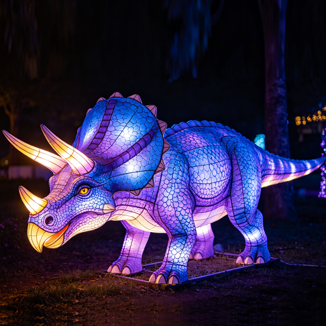 LED Triceratops Giant Dinosaur Lantern  for Zoo & Park