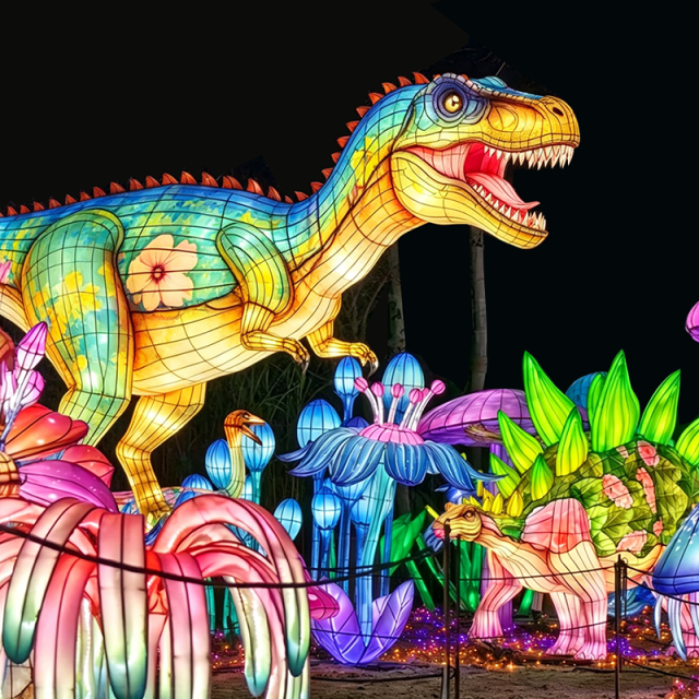 Giant T-Rex LED Lantern for Shopping Mall & Festival Event Decoration