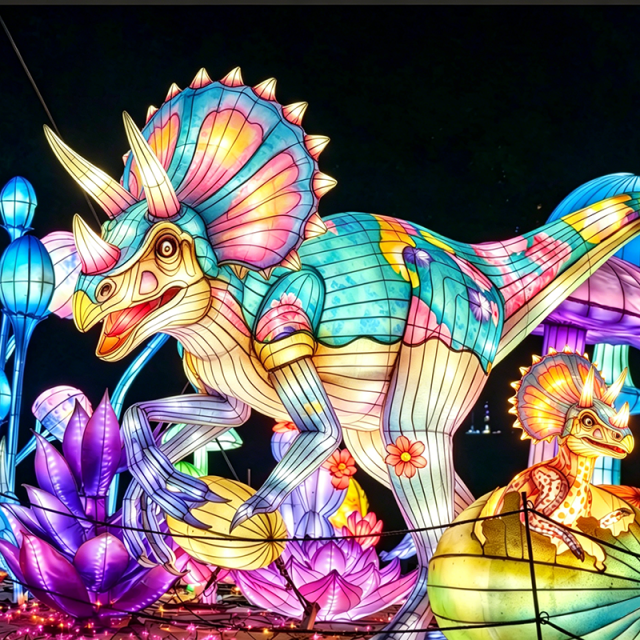 LED Triceratops Giant Dinosaur Lantern  for Zoo & Park