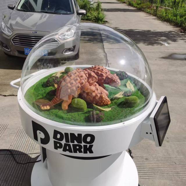 Dinosaur Egg Incubator Dome with Animatronic Ankylosaurus for Theme Park & Museum Display