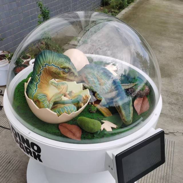 Custom Animatronic Velociraptor Incubator | Realistic Dinosaur Egg Hatching Display for Theme Parks & Museums