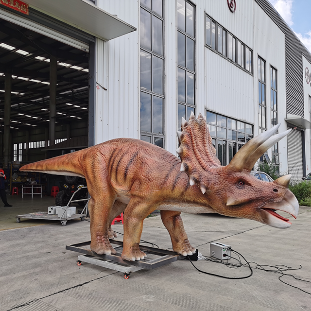 Outdoor Life Size Animatronic Triceratops Dinosaur for Jurassic Theme Park & Natural History Museum Exhibition