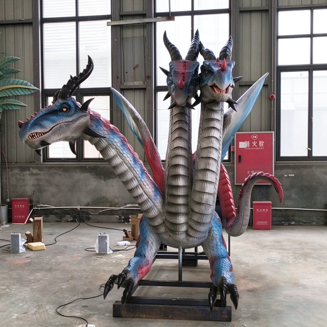 Custom Three-Headed Animatronic Dragon for Theme Parks