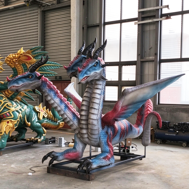 Custom Three-Headed Animatronic Dragon for Theme Parks