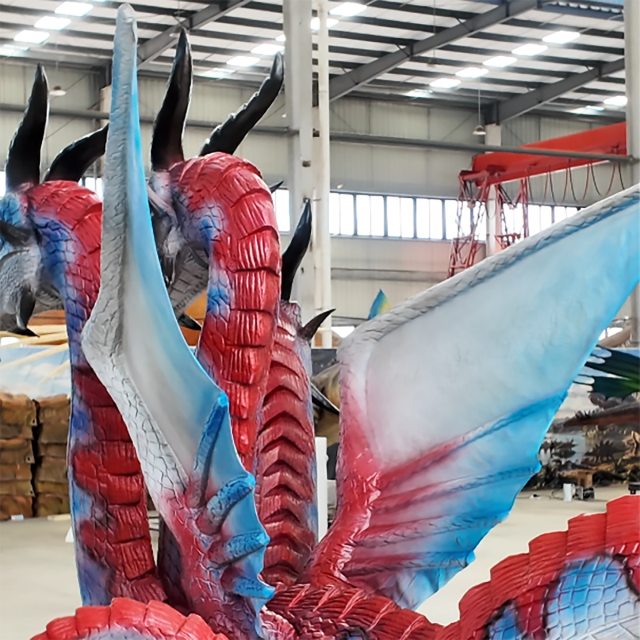 Custom Three-Headed Animatronic Dragon for Theme Parks