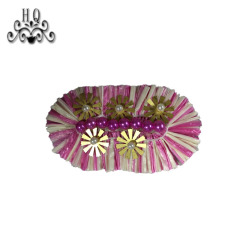 New popular PP grass women's shoes, slippers, children's shoes, flower and buckle accessories from Europe and America, sample processing and customization