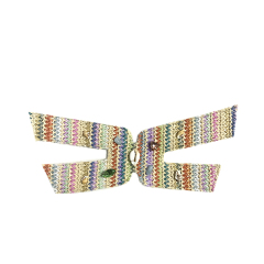 Hot new laser hot drilling nail hand woven jewelry women sandals upper semi-finished wholesale processing customization