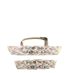 Hot new laser hot drilling nail hand woven jewelry women sandals upper semi-finished wholesale processing customization