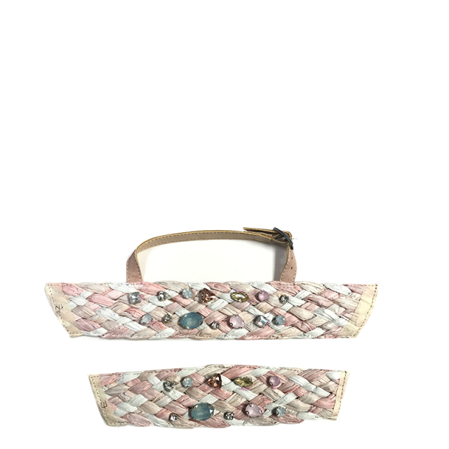 Hot new laser hot drilling nail hand woven jewelry women sandals upper semi-finished wholesale processing customization