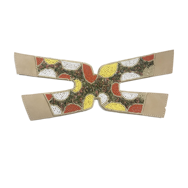 Cross-border hot summer women's sandals shoe upper nail bead sewing bead shoe material wholesale