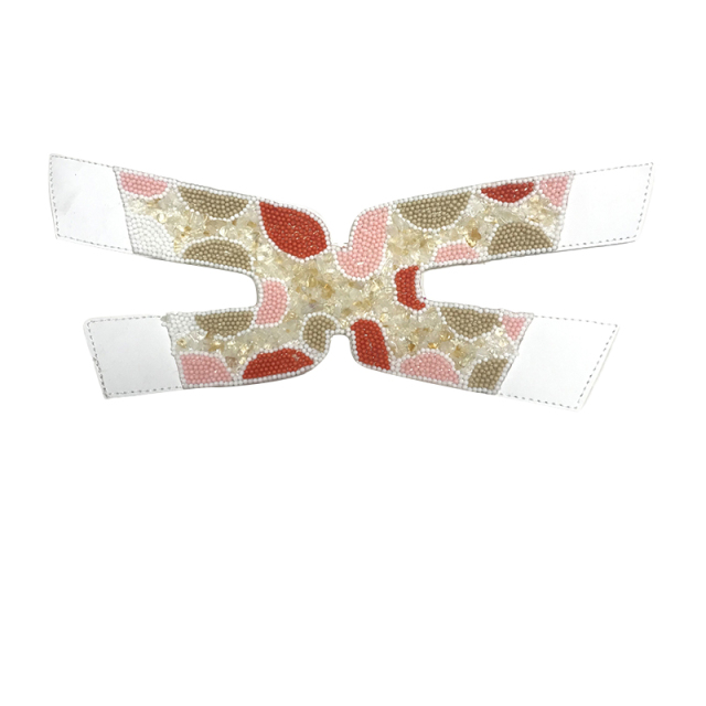 Cross-border hot summer women's sandals shoe upper nail bead sewing bead shoe material wholesale