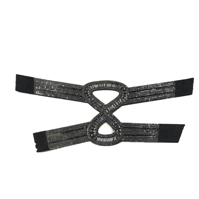 European Union hot sales of hand-made three-dimensional ironing diamond women sandals upper velvet cloth ironing diamond upper semi-finished products wholesale