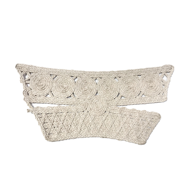 2021新款波西米亚绣绒布鞋材绳锈工艺鞋面半成品凉鞋来样加工定制