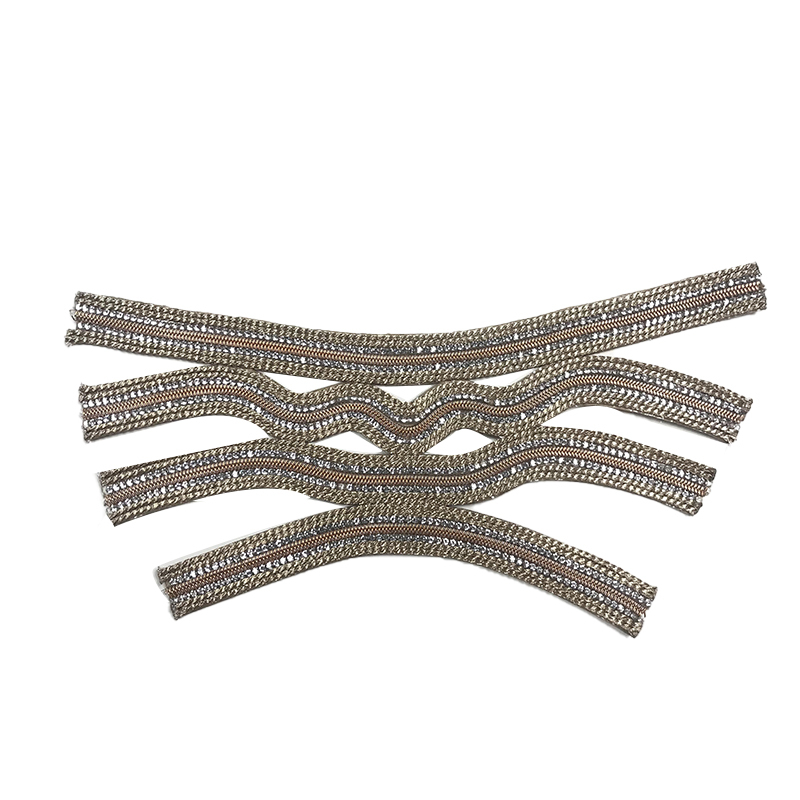 New embroidery rope embroidery sequin embroidery beaded sewing beads female fashion slippers shoe upper accessories manufacturers processing custom