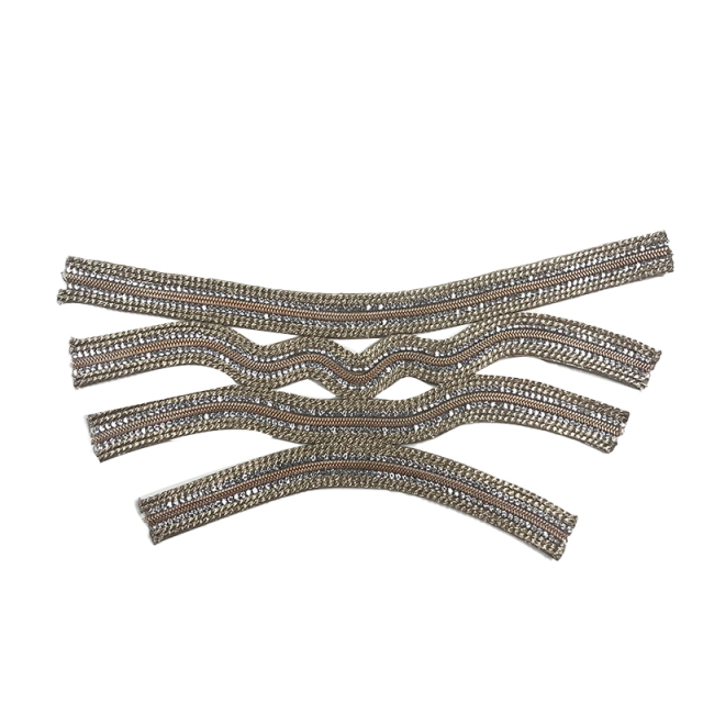 New embroidery rope embroidery sequin embroidery beaded sewing beads female fashion slippers shoe upper accessories manufacturers processing custom