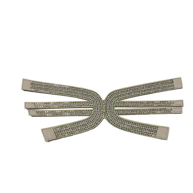 2021 new electric embroidery hot diamond chain shoe accessory fashion diamond inlaid shoe material sandals slippers women's upper customization