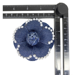 Custom bead embroidery shoes floral denim bow iron drill shoes floral jewelry women's shoes slippers children's shoes accessories to sample processing