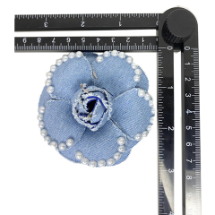 Custom bead embroidery shoes floral denim bow iron drill shoes floral jewelry women's shoes slippers children's shoes accessories to sample processing