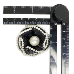 Custom beads embroidery shoes flower handmade denim flowers hot drill shoes flower jewelry women's shoes slippers children's shoes accessories to sample processing