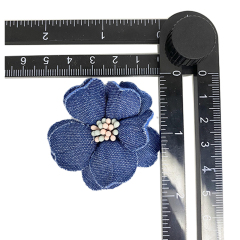 Custom bead embroidery shoes floral denim bow iron drill shoes floral jewelry women's shoes slippers children's shoes accessories to sample processing