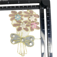 Custom new shoe flower embroidery rope rope hand-stitched beaded shoes flower jewelry women's shoes slippers children's shoes accessories to sample processing