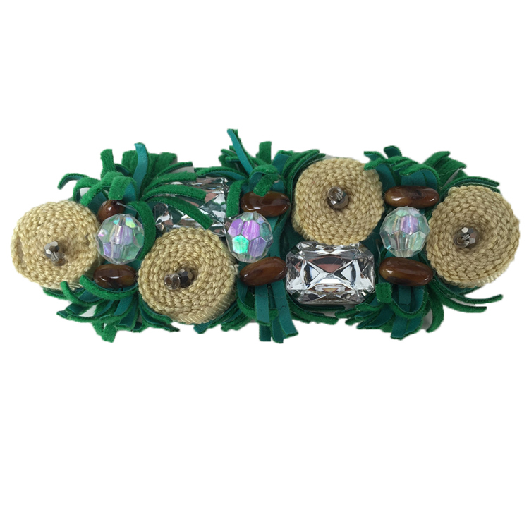 Europe and the United States new Bohemia beaded beaded shoes floral beaded women's shoes slippers children's shoes floral shoe buckle accessories to sample processing