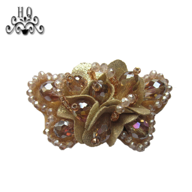 Europe and the United States new Bohemia beaded beaded shoes floral beaded women's shoes slippers children's shoes floral shoe buckle accessories to sample processing