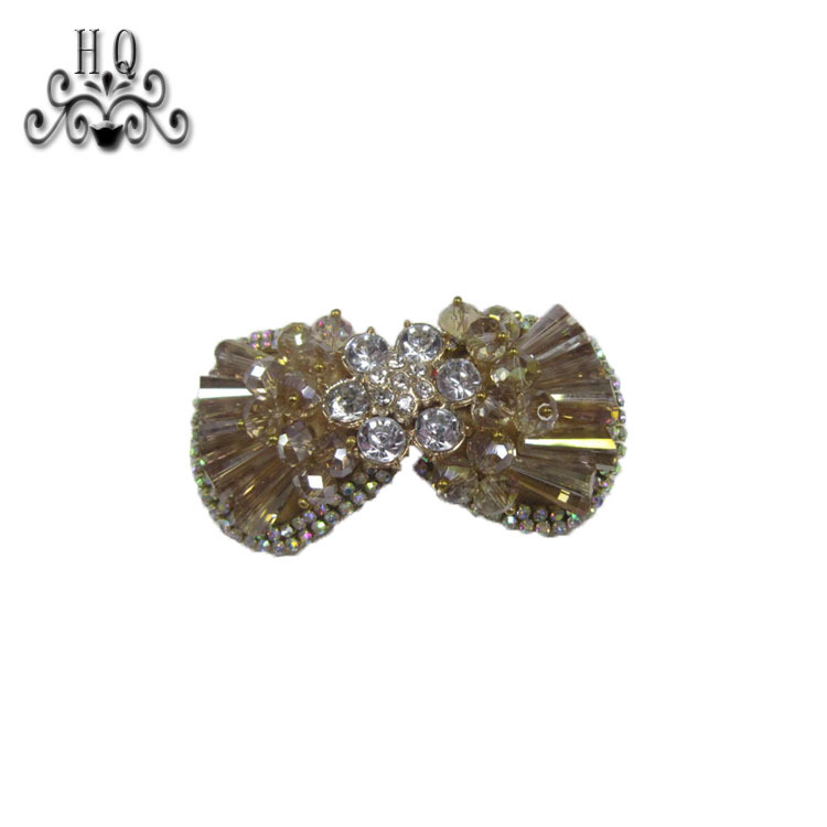 Europe and the United States new Bohemia beaded beaded shoes floral beaded women's shoes slippers children's shoes floral shoe buckle accessories to sample processing