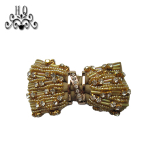 Cross-border explosive Bohemian style women's shoes children's shoes flower handmade beaded embroidery shoes flower shoe buckle shoe accessories