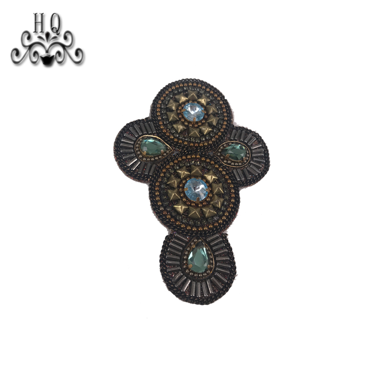 Europe and the United States new Bohemia beaded beaded shoes floral beaded women's shoes slippers children's shoes floral shoe buckle accessories to sample processing
