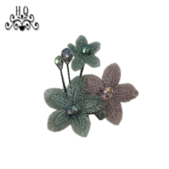 Europe and the United States new Bohemia beaded beaded shoes floral beaded women's shoes slippers children's shoes floral shoe buckle accessories to sample processing