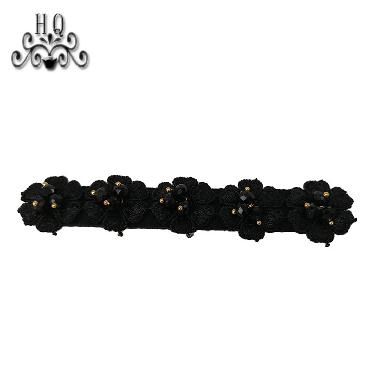Cross-border explosive cloth flower slippers Women's shoes children's shoes hand stitched bead bead embroidery shoes flower shoe buckle shoe material clothing accessories