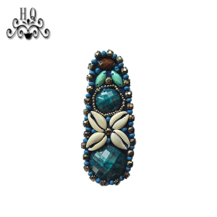 Cross-border explosive Bohemian style women's shoes Children's shoes Hand-beaded embroidery shoes flower shoe buckle Shoe accessories electroembroidered acrylic