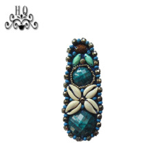 Cross-border explosive Bohemian style women's shoes Children's shoes Hand-beaded embroidery shoes flower shoe buckle Shoe accessories electroembroidered acrylic