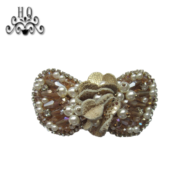 Cross-border explosive hand-stitched beaded beaded women's shoes children's shoes beaded embroidery shoes buckle shoes accessories acrylic