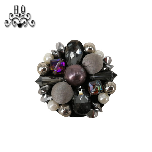 Cross-border explosive women's shoes Children's shoes hand stitched bead bead embroidery shoe buckle shoe materials clothing accessories pearl