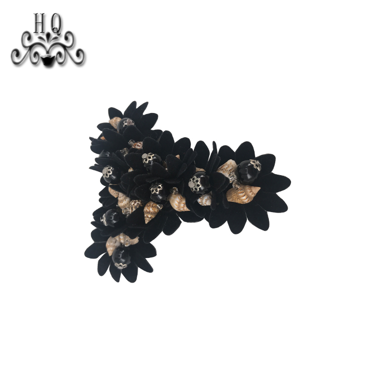 Cross border pop cloth flip-flops Women's shoes Children's shoes hand stitched bead bead embroidery shoes flower shoe buckle shoe material clothing accessories