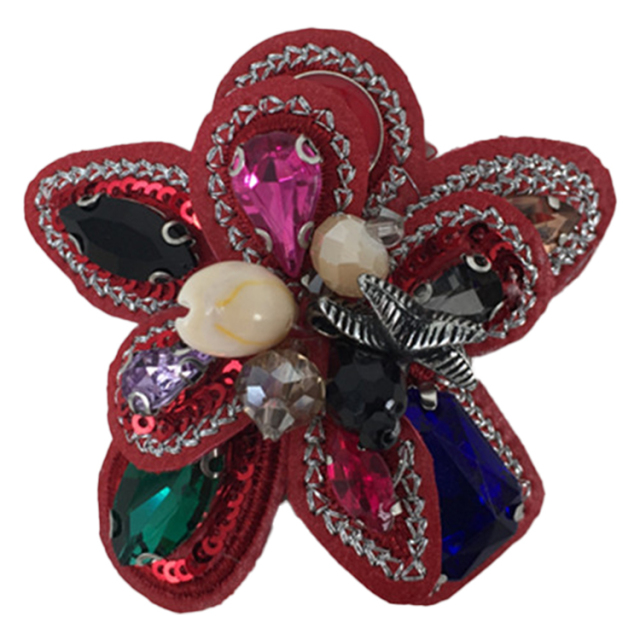 Cross-border explosive Bohemian style women's shoes Children's shoes Hand-beaded embroidery shoes flower shoe buckle Shoe accessories electroembroidered acrylic